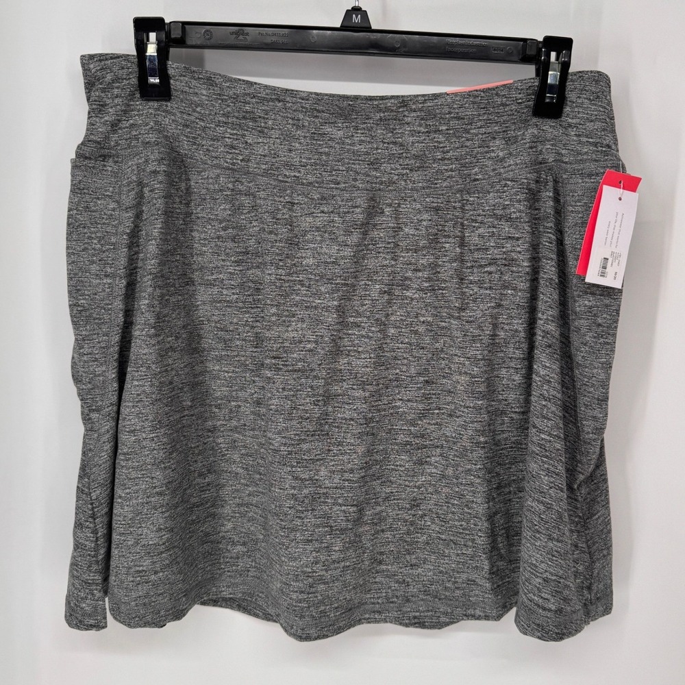 Lane Bryant Skort Women 18/20 Gray NWT Livi Soft Active Built-in Shorts Heather